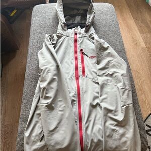 Goalie Gray Hooded Jacket with Red Accents